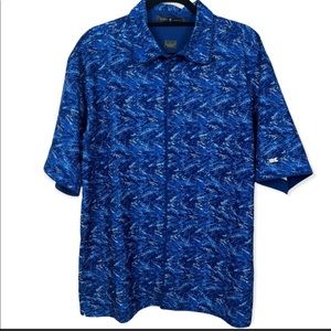 TIGER WOODS Nike Golf Short Sleeve Shirt Button Up